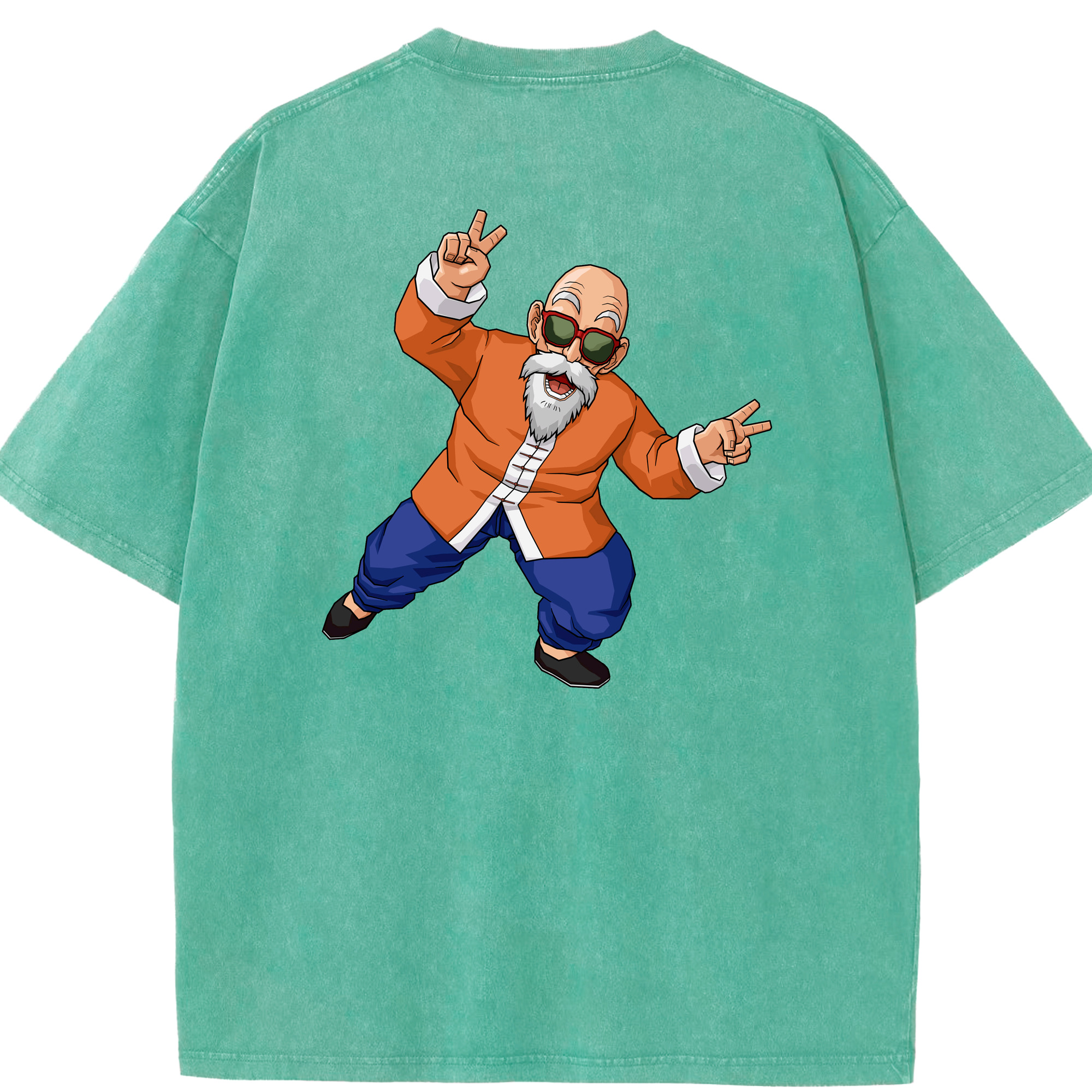 （画像用） ドラゴンボール 亀仙人（かめせんにん） DRAGON BALL Master Roshi Kame Sennin 綿100% ヴィンテージ風 半袖Tシャツ（背面プリント）